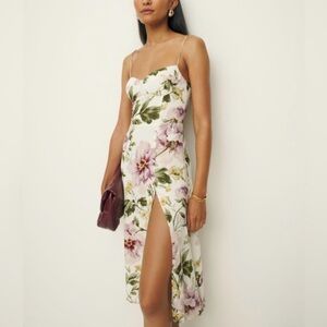 Reformation Juliette Floral Midi Dress in Artemis Print Spring Summer Size 12